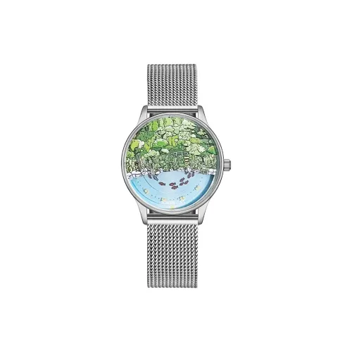 JOKER CAT Кварцевый механизм ремешок из нержавеющей стали унисекс зеленый циферблат