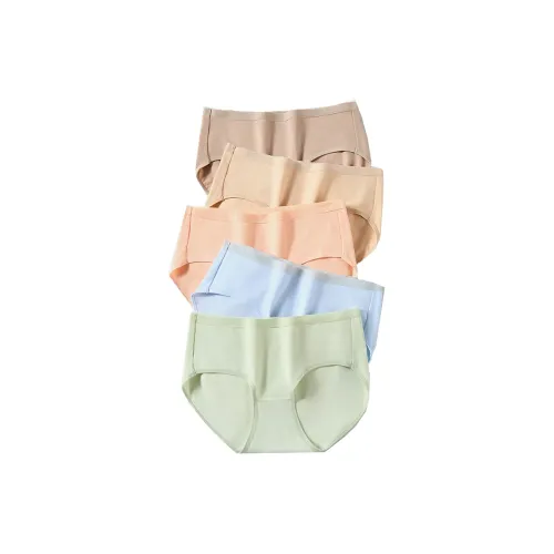 SHUYA Случайный комплект из 5 пар белых кожаных розовых и светло-синих женских трусов-бикини