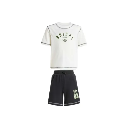 Adidas Originals Повседневная спортивная одежда SHORT TEE SET 2 предмета комплект белый черный для детей 3-7 лет