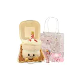 День рождения Торт-Розовый + Коробка для еды + Букет + [Сумка для покупок с бантом в виде котенка]
