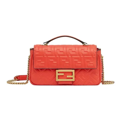 FENDI Baguette Коровья кожа Сумка-багет Сумка Сумка через плечо Сумка через плечо Средний Женская Красная