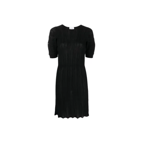Ferragamo Черное Женское Короткое Платье с Рукавами