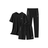 Комплект (Черная футболка, черные шорты и черные штаны)