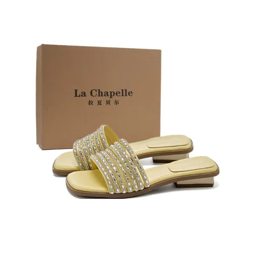 La Chapelle Rhinestone Abrasion Resistant Slip-Ons Women's Yellow Ла Шапель Rhinestone Аbrasion Resistant Слипоны Женские Желтые