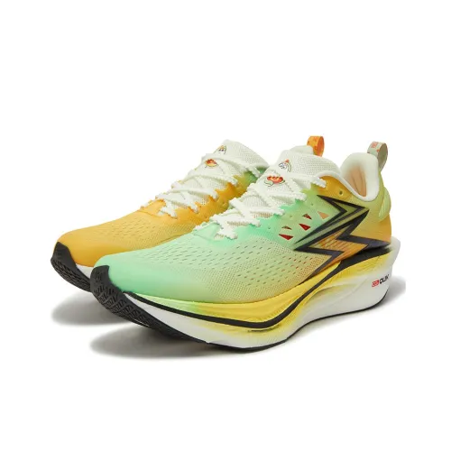 361° Flame 3 ET Slip Устойчивый к истиранию Дышащий Низкий Топ Беговые кроссовки Унисекс Зеленый Желтый Несовпадающие