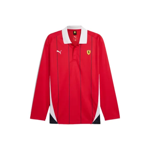PUMA Scuderia Ferrari Race Long Sleeve Поло Мужское Красное