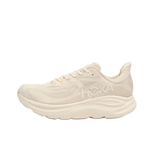 HOKA ONE ONE CLIFTON 10 Противоскользящий Устойчивый к истиранию Низкий Топ Повседневные Беговые кроссовки Мужские Экрю