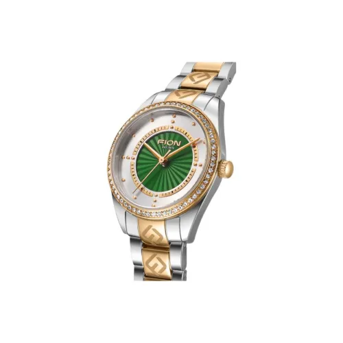FION Кварцевый механизм нержавеющая сталь ремешок часы женские зеленый циферблат