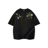 240 г, плотный, натуральный, вышивка, черный