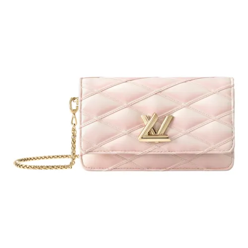 LOUIS VUITTON Go 14 Lambskin Wallet Shoulder Bag Women's Pearl White