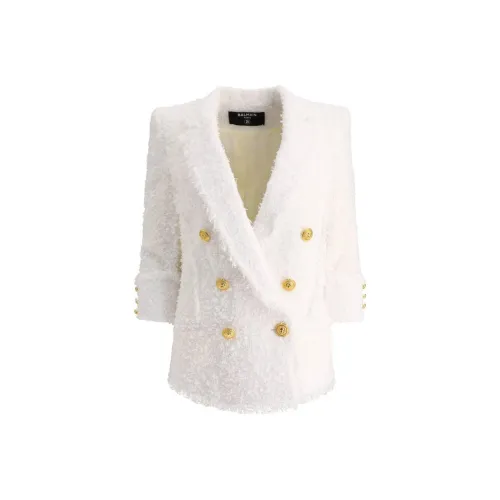BALMAIN FW22 Куртки и пальто Женские Белые
