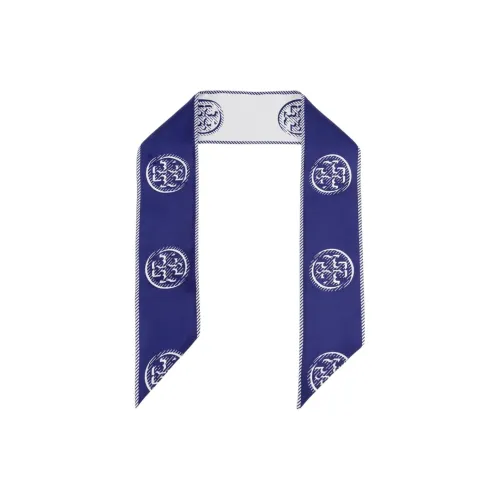 TORY BURCH Шелковые шарфы Женские Темно-синий