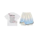 Белый топ + Градиентные синие штаны