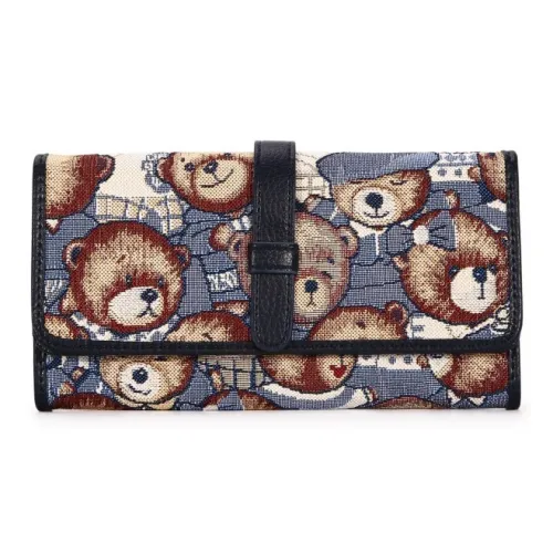 DANNYBEARJEANS Ткань Кошелек Унисекс Винтаж Медвежий синий Джентльмен Медвежонок Красный Джентльмен Медвежонок Черный Розовый
