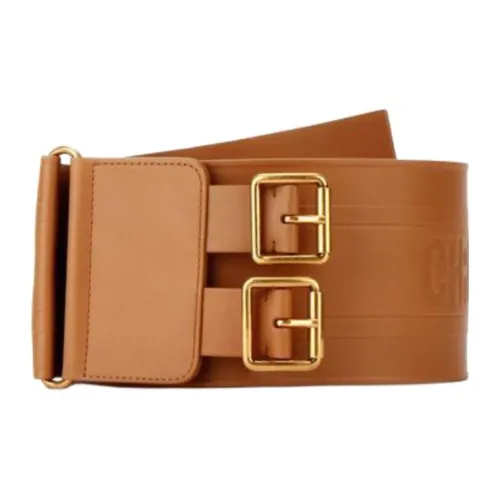 DIOR Лак Кожаный Ремень Женский Коричневый Ширина 25 см