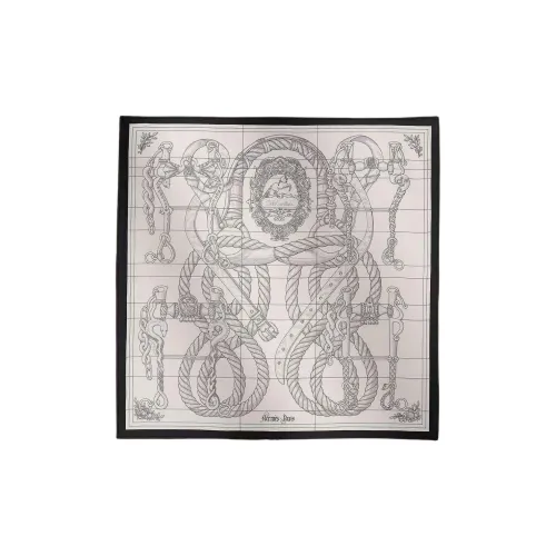 HERMES Шелк Шарфы из шелка Mulberry Унисекс Белый