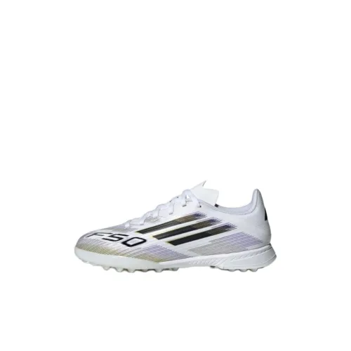 Adidas F50 League Детские футбольные бутсы Низкий Топ Белый Золото Kids