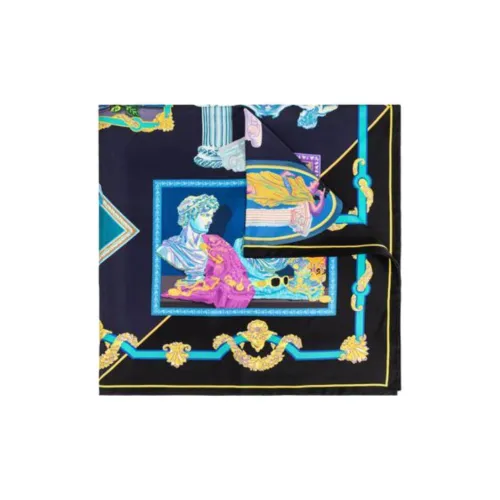 VERSACE Шелковые шарфы Женские Черный