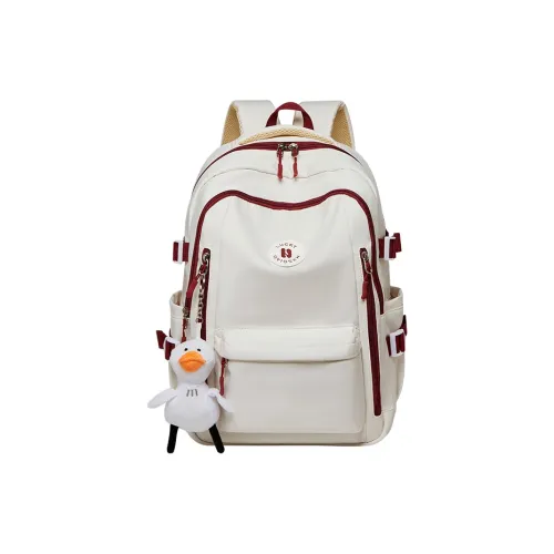 Narandu Ткань с синтетической кожей рюкзак большой женский бежевый белый и красный