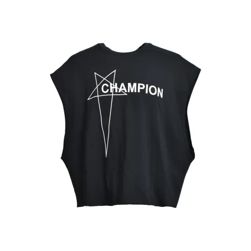 RICK OWENS совместный бренд Champion Co Branded Edition Черные мужские майки