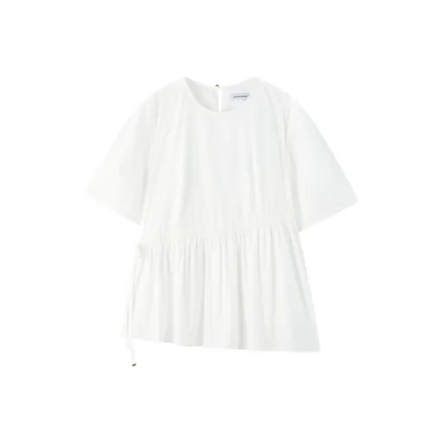 PEACEBIRD Антикварный Лак Белый Женские Рубашки