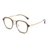 Холодный чайный коричневый | Розово-золотой-C09 & Защита от синего света, 0 диоптрий, линзы