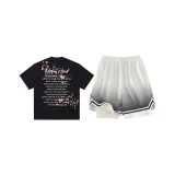 Чёрный топ + штаны с чёрным градиентом