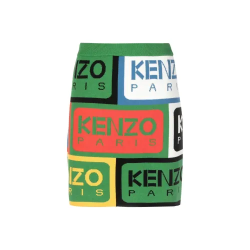 KENZO Зеленая Женская Повседневная Короткая Юбка