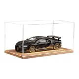 Bugatti Chiron - Черный + Пыльная защита из массива дерева