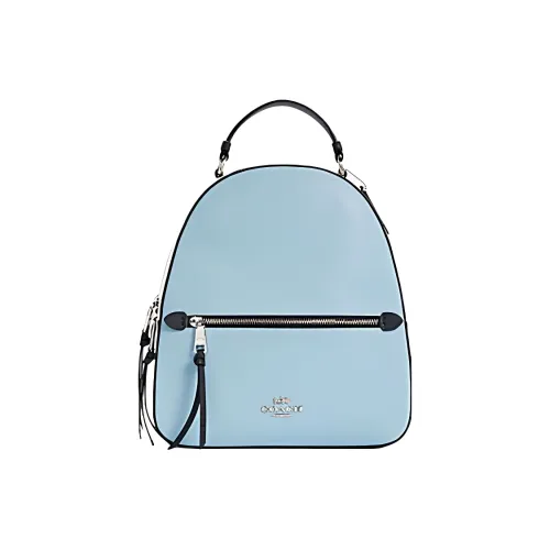 COACH Jordyn GRAIN LEATHER с Цвет холста Рюкзак Большой Женские Каролина Блю Ледниковый белый