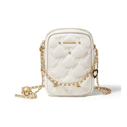 CNOLES Коровья кожа Сумка через плечо Стандартная Женская Кремово-белая