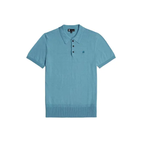 STAR RAW Medium Blue Men's Polo