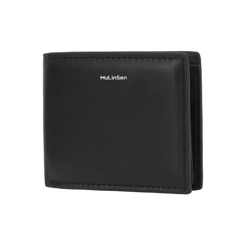 Mulinsen ПУ (полиуретан) Кошелек Стандартный Мужской Черный Углеродное волокно с узором