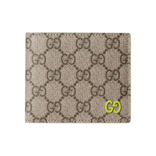 GUCCI GG Supreme Холст Кошелек Унисекс Темно-коричневый