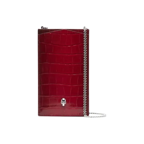 Alexander McQueen Крокодил Тисненый Телячья кожа Сумка через плечо Чехол для телефона Женские Красный