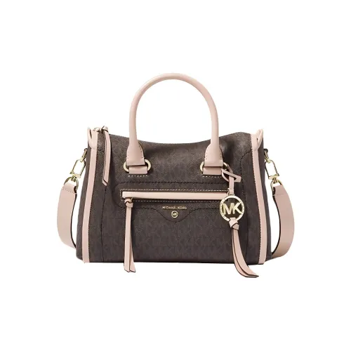 MICHAEL KORS Carine Коровья кожа Сумка через плечо Маленькая Женская Темно-коричневый Нежно-розовый