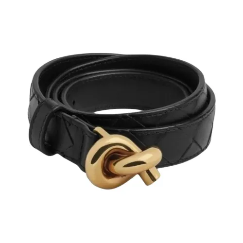 Bottega Veneta Ремни из коровьей кожи Женские Черный Красный Ширина 2 см