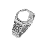 Оффшорные часы, серебряный стальной корпус, полосатый дизайн