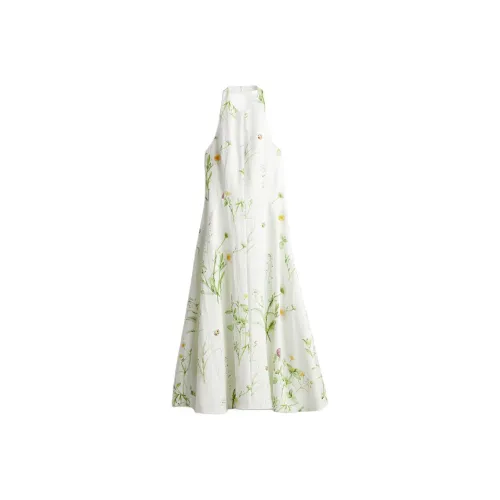 H&M Белое/Зеленое Женское Платье без рукавов