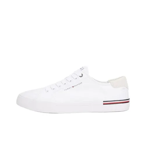 Tommy Hilfiger TRAINERS Низкий Топ Скейтборд Кроссовки Мужские Белые