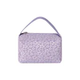 Светло-фиолетовый цветочный [портативная сумка для макияжа]