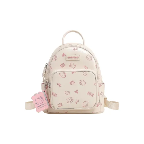 TOUTOU HELLO KITTY Collaboration Hello Kitty Синтетическая кожа Рюкзак Женские Кремовый белый Клубничный розовый