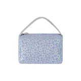 Светло-синий цветочный [портативная сумка для макияжа]