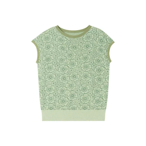 MUQINGQING Горохово-зеленые женские T-рубашки