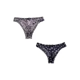 2 пачки (Черный + Розовый леопард с принтом)