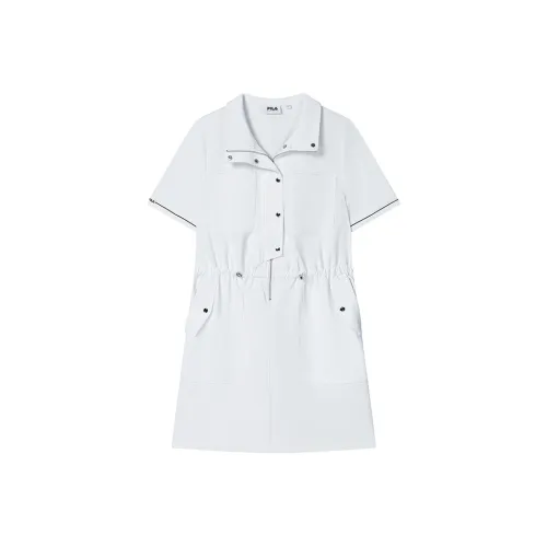 FILA Изумруд Короткий рукав Платье Женское Цвет раннего снега