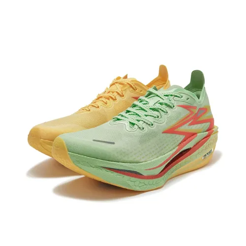 361° Flame 4 Беговые кроссовки Низкий топ Зеленый Желтый Несовпадающие Унисекс