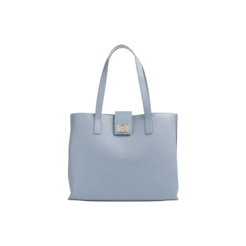 Furla 1927 Collection GRAIN LEATHER Тоут Сумка Сумка для покупок Сумка Сумка через плечо Большая Женская Синие Серые