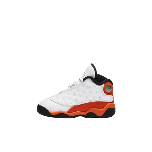 Jordan Air Jordan 13 Anti KICK Амортизация MID Топ Обувь для малышей Белый и оранжевый Infant And Toddler