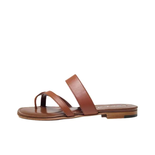 MANOLO BLAHNIK Шлепанцы Женские Коричневый